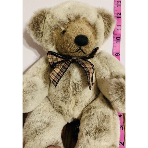 Russ Berrie Plush #100349 WESTLEY Bear Woven Texture Face Feet 12” tags Frosted - Picture 2 of 13